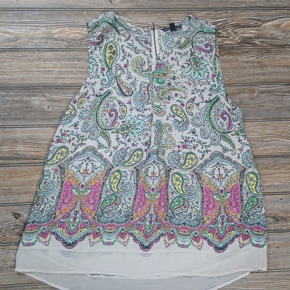 Signature Studio Multicolor Paisley Sleeveless Blouse Top